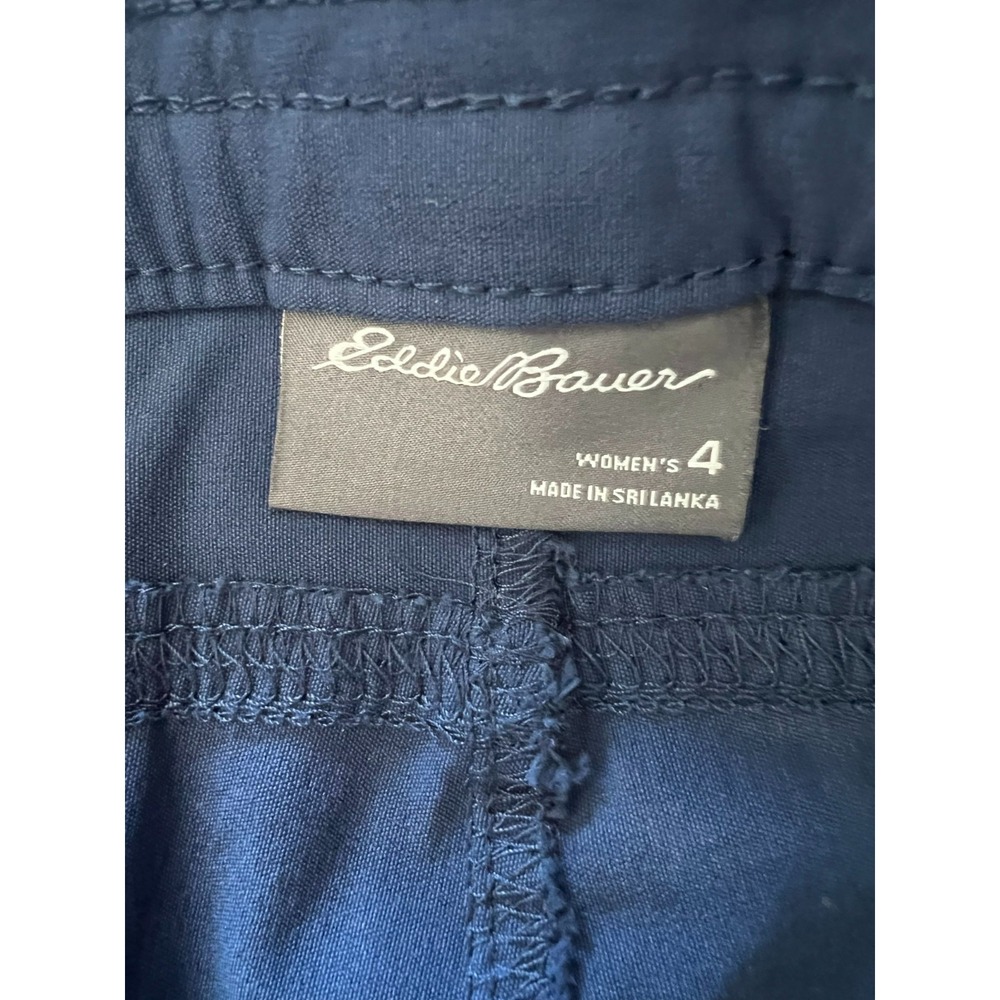 Eddie Bauer Womens 4 Navy Blue Hiking Capri Pants Stretch Cargo 28x20 - Picture 4 of 10